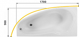 Карниз для ванны  дуговой 170x90 